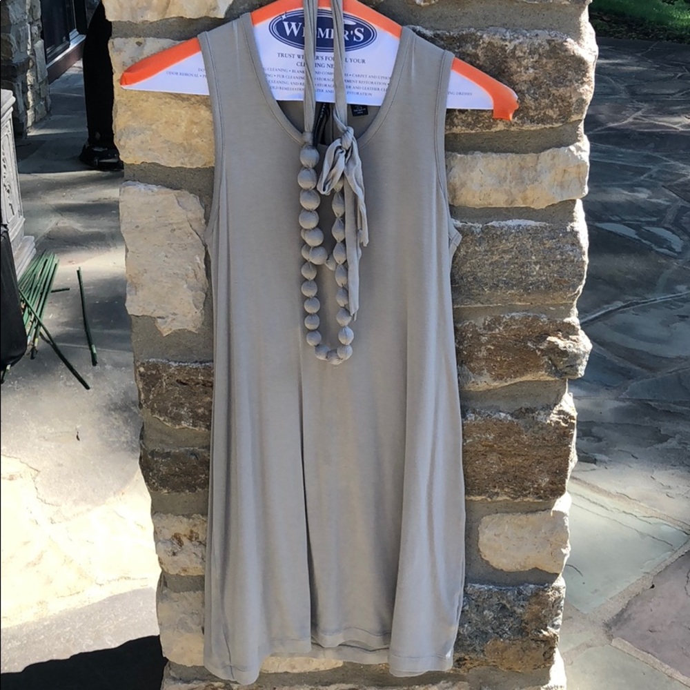 Isda & Co Grey Tank Dress with Necklace